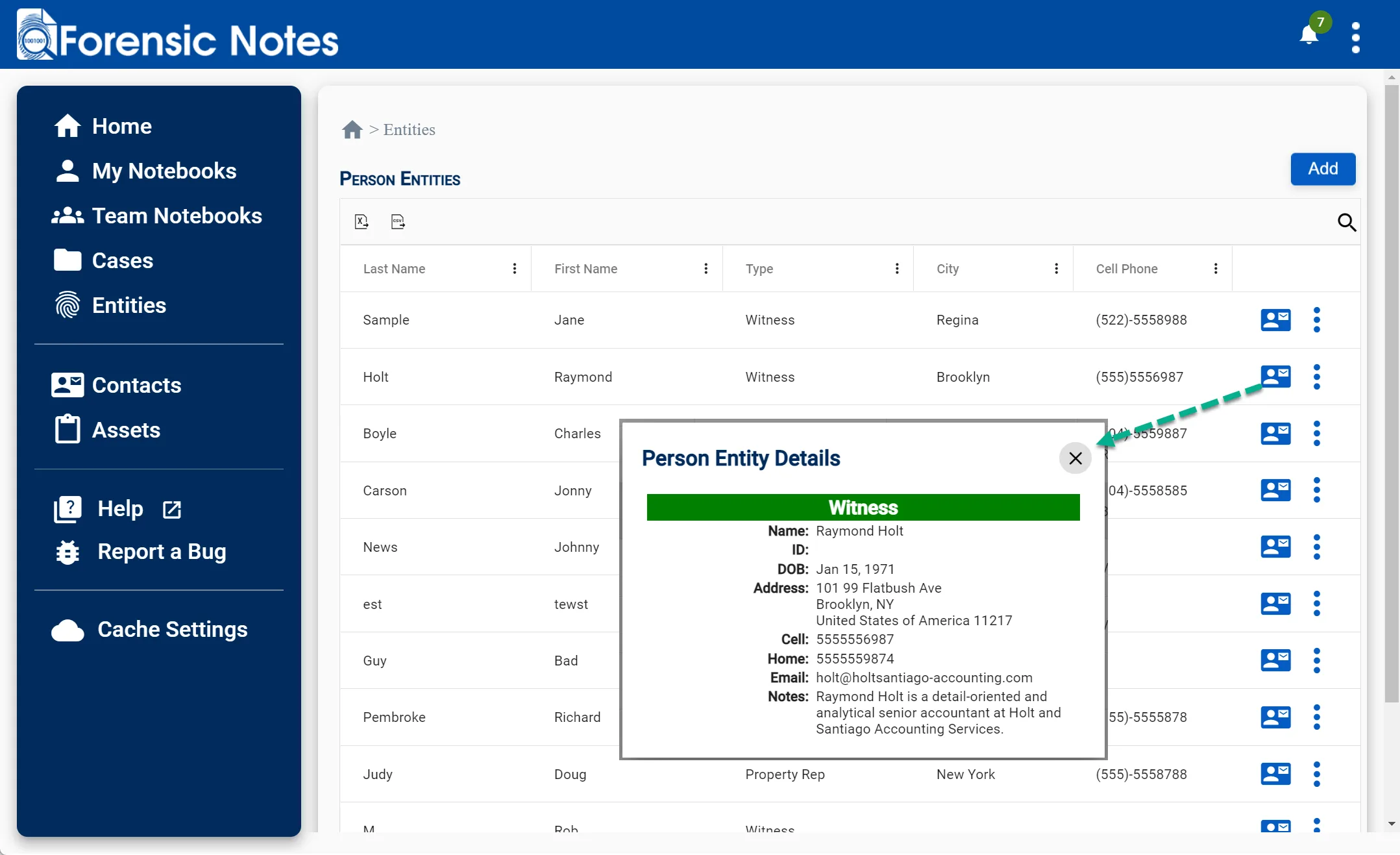 Entities & Contacts
