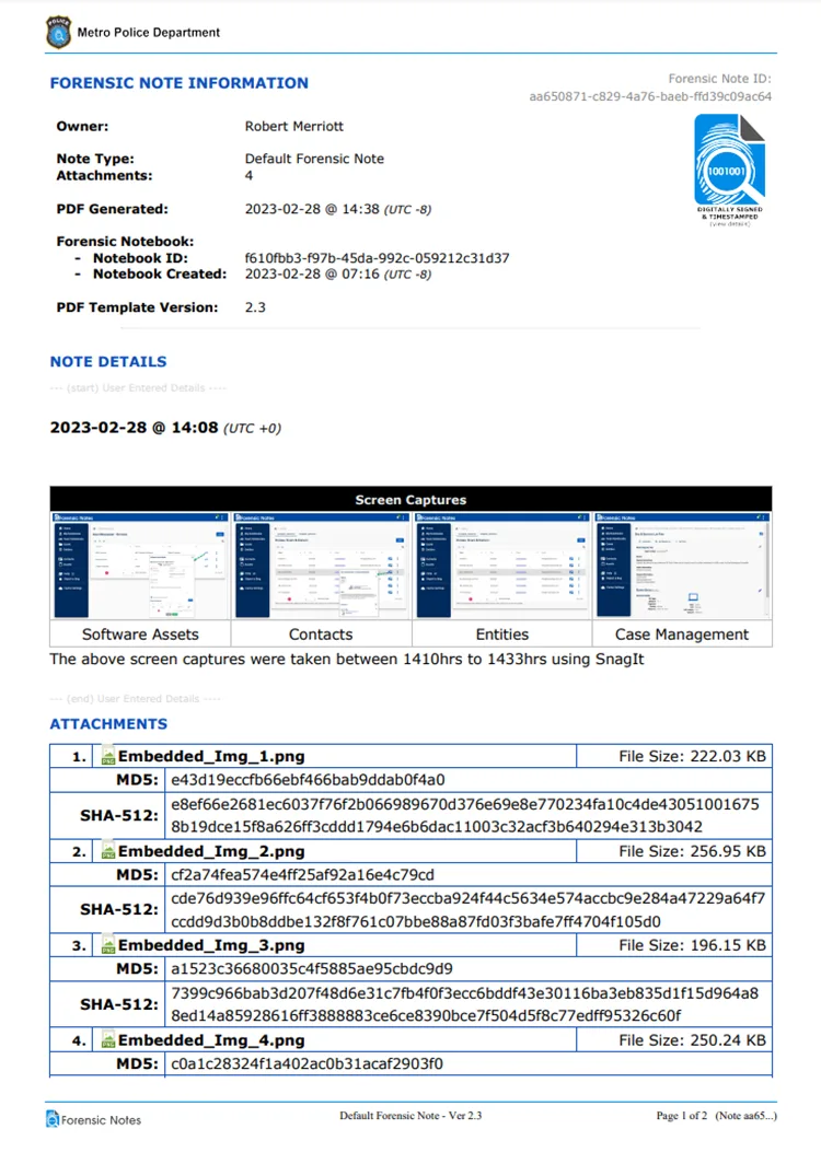 Tamper-proof hash verification on a signed PDF