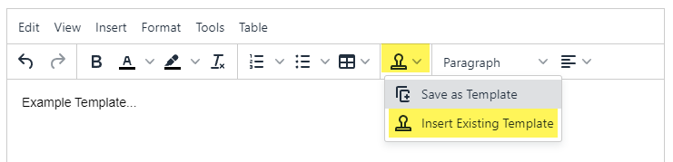 Insert Template Button