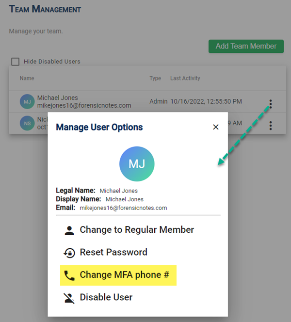 Change MFA Phone Number