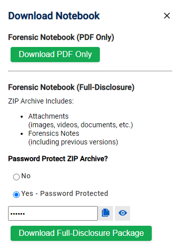 Download Forensic Notebook Dialog