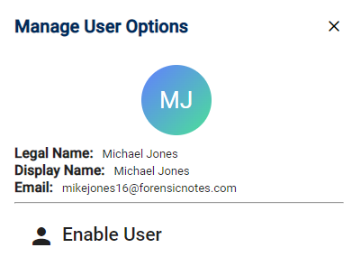 Disabled User Menu - Enable User