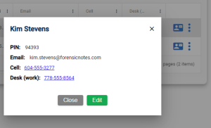 Internal Contact Details