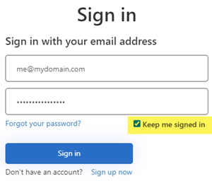 Keep Me Signed In Option